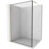 Mexen Kioto Walk-in Shower Screen 140 x 200 cm, Black Frame 8 mm, Gold - 800-140-101-50-70