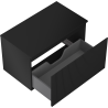 Mexen Rivel mueble de baño bajo lavabo de 80 cm con encimera, 1 cajón, estriado, negro mate - 91A20-08047-1-BFC71