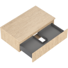 Mexen Rivel gabinete de baño bajo lavabo de 80 cm con encimera, 1 cajón, acanalado, roble - 91A20-08047-1-BFC81