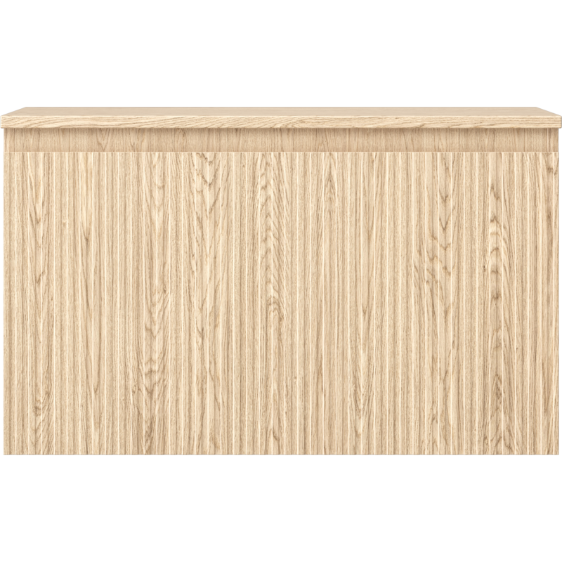 Mexen Rivel Badezimmerschrank für Waschbecken 80 cm mit Platte, 1 Schublade, geriffelt, Eiche - 91A20-08047-1-BFC81