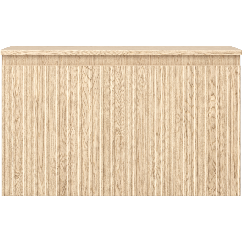 Mexen Rivel badrumsskåp under tvättställ 80 cm med bänkskiva, 1 låda, räfflad, ek - 91A20-08047-1-BFC81