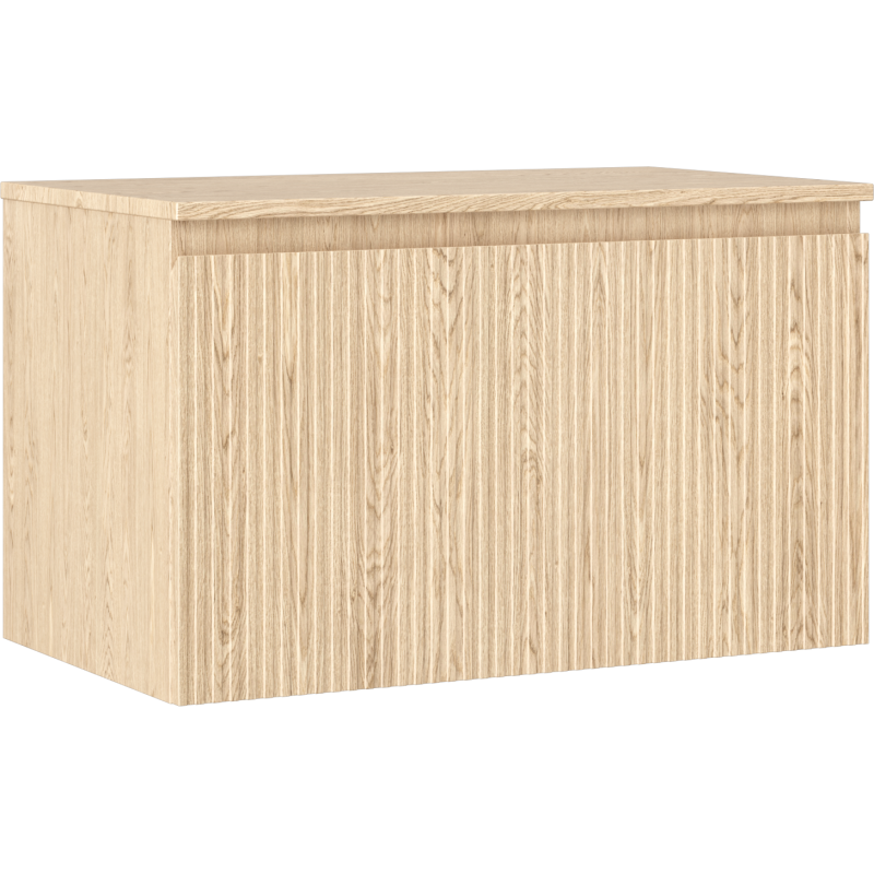 Mexen Rivel badkamerkastje onder de wastafel 80 cm met blad, 1 lade, gegroefd, eik - 91A20-08047-1-BFC81
