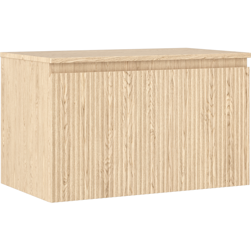 Mexen Rivel meuble de salle de bain sous-lavabo 80 cm avec plateau, 1 tiroir, rainuré, chêne - 91A20-08047-1-BFC81