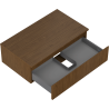 Mexen Rivel 80 cm under-sink bathroom cabinet with countertop, 1 drawer, grooved, walnut - 91A20-08047-1-BFC86