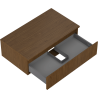 Mexen Rivel Badezimmerschrank für Waschbecken 80 cm mit Arbeitsplatte, 1 Schublade, geriffelt, Nussbaum - 91A20-08047-1-BFC86
