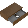 Mexen Rivel meuble de salle de bain sous-vasque 80 cm avec plateau, 1 tiroir, rainuré, noyer - 91A20-08047-1-BFC86