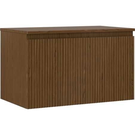 Mexen Rivel Badezimmerschrank für Waschbecken 80 cm mit Arbeitsplatte, 1 Schublade, geriffelt, Nussbaum - 91A20-08047-1-BFC86