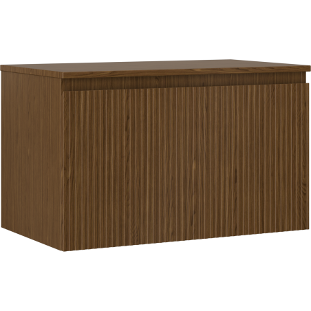 Mexen Rivel szafka łazienkowa podumywalkowa 80 cm z blatem, 1 szuflada, ryflowana , orzech - 91A20-08047-1-BFC86