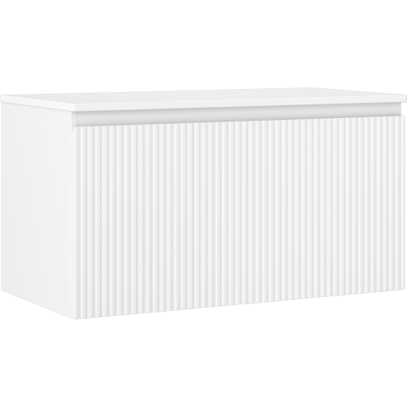 Mexen Rivel szafka łazienkowa podumywalkowa 90 cm z blatem, 1 szuflada, ryflowana , biała mat - 91A20-09047-1-BFC01