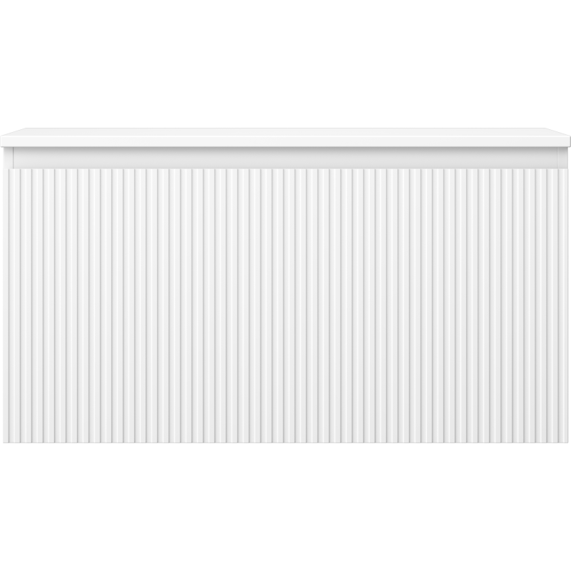 Mexen Rivel badkamermeubel onder wastafel van 90 cm met blad, 1 lade, geribbeld, wit mat - 91A20-09047-1-BFC01