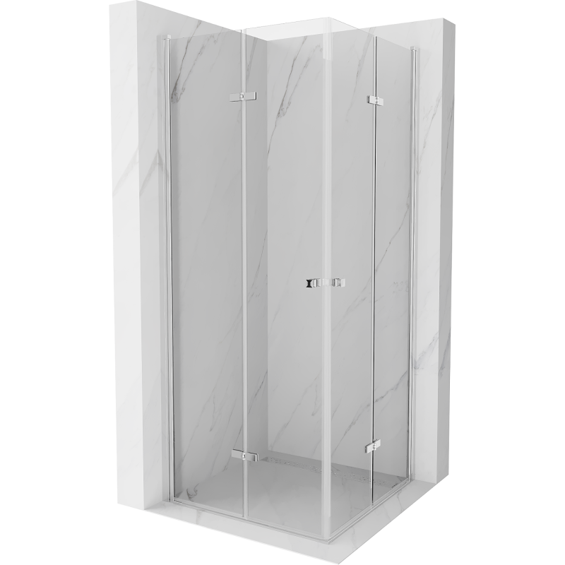 Mexen Lima Duo cabine de duche dobrável 80 x 80 cm, transparente, cromada - 856-080-080-02-00