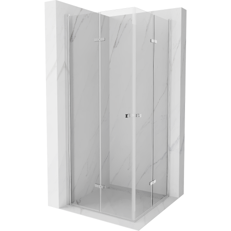 Mexen Lima Duo sklopiva tuš kabina 80 x 80 cm, prozirna, krom - 856-080-080-02-00