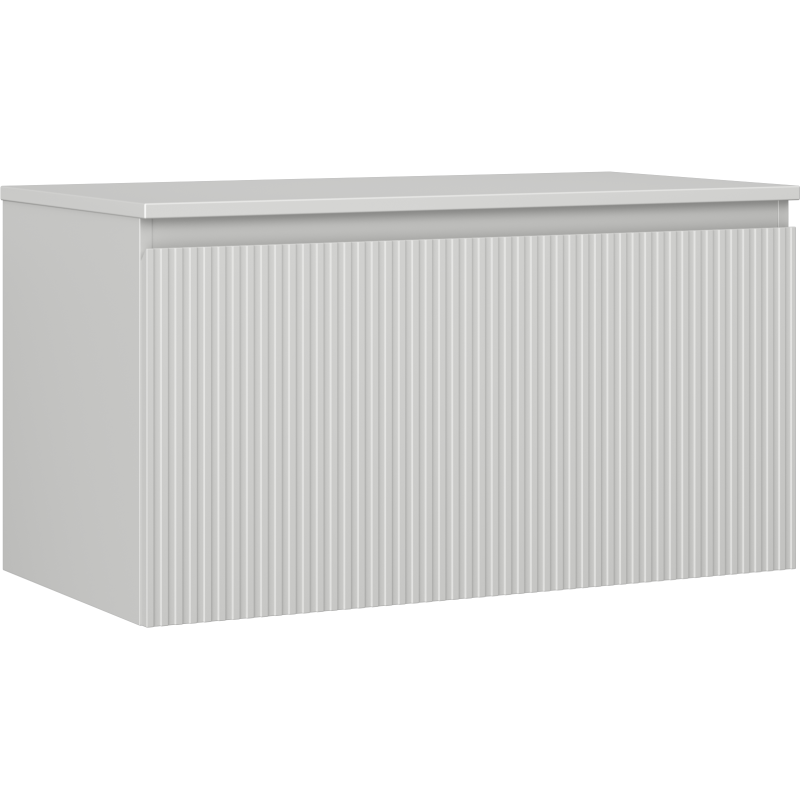 Mexen Rivel szafka łazienkowa podumywalkowa 90 cm z blatem, 1 szuflada, ryflowana , szara mat - 91A20-09047-1-BFC62