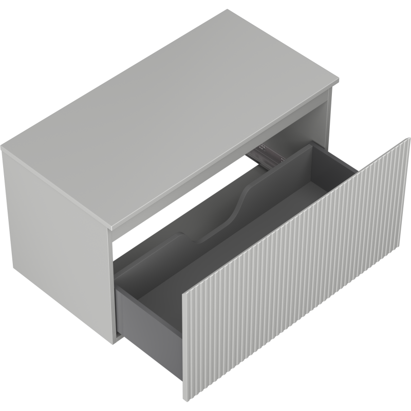 Mexen Rivel meuble de salle de bain sous-lavabo 90 cm avec plateau, 1 tiroir, rainuré, gris mat - 91A20-09047-1-BFC62