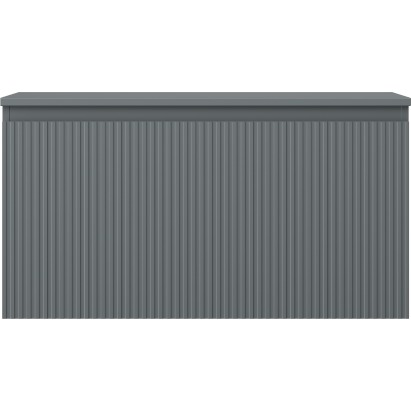 Mexen Rivel badkamerkastje onder de wastafel 90 cm met blad, 1 lade, gegroefd, mat grafiet - 91A20-09047-1-BFC66