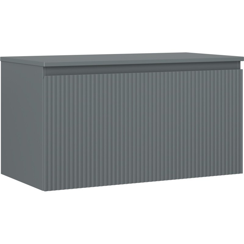 Mexen Rivel kupaonski ormar ispod umivaonika 90 cm s pločom, 1 ladica, rebrasta, mat grafit - 91A20-09047-1-BFC66