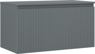 Mexen Rivel badkamerkastje onder wastafel 90 cm met blad, 1 lade, gegroefd, grafiet mat - 91A20-09047-1-BFC66