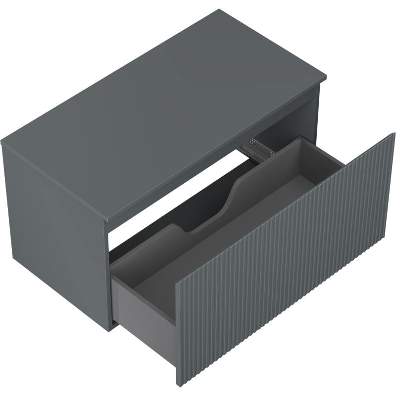 Mexen Rivel mueble de baño para lavabo de 90 cm con encimera, 1 cajón, ranurado, grafito mate - 91A20-09047-1-BFC66