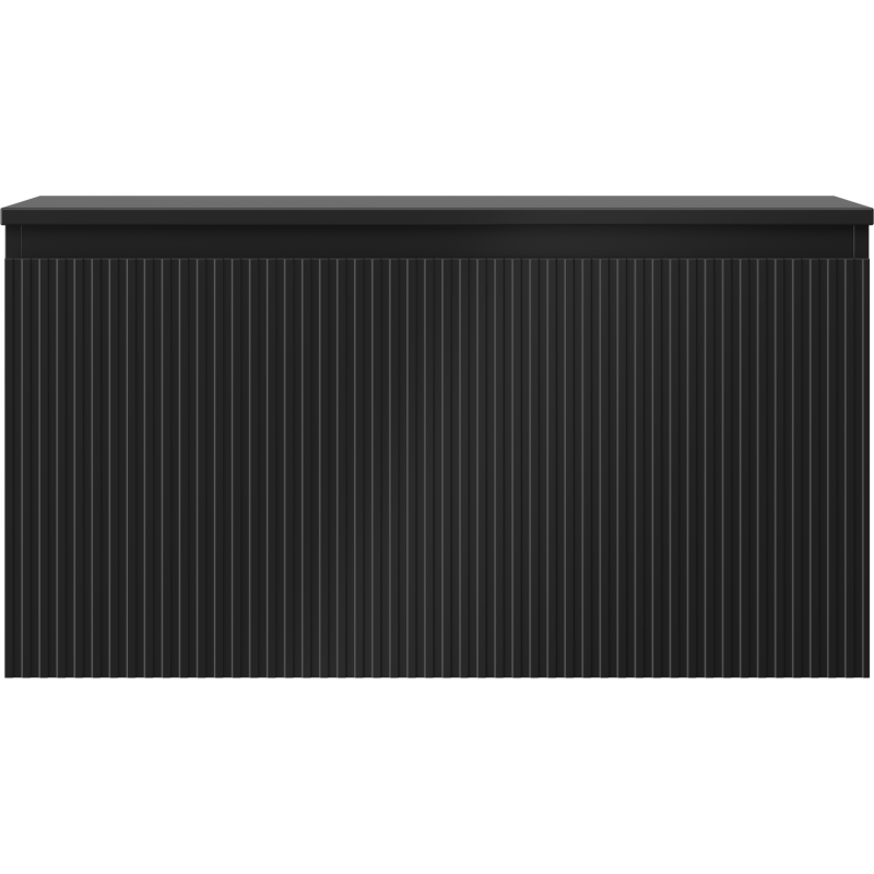 Mexen Rivel 90 cm Vanity Cabinet with Countertop, 1 Drawer, Grooved, Matte Black - 91A20-09047-1-BFC71