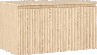 Mexen Rivel badkamerkast onder wastafel 90 cm met blad, 1 lade, geribbeld, eik - 91A20-09047-1-BFC81