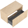 Mexen Rivel Badschrank unter Waschbecken 90 cm mit Platte, 1 Schublade, geriffelt, Eiche - 91A20-09047-1-BFC81