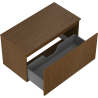 Mexen Rivel Badezimmerunterschrank 90 cm mit Platte, 1 Schublade, geriffelt, Nussbaum - 91A20-09047-1-BFC86