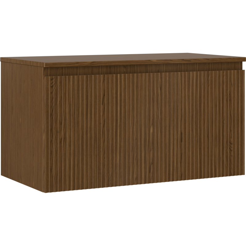 Mexen Rivel badkamerkast 90 cm met blad, 1 lade, gegroefd, walnoot - 91A20-09047-1-BFC86