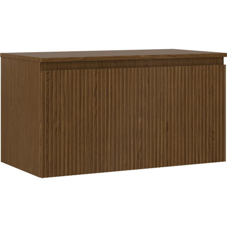 Mexen Rivel szafka łazienkowa podumywalkowa 90 cm z blatem, 1 szuflada, ryflowana , orzech  - 91A20-09047-1-BFC86