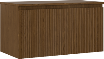 Mexen Rivel 90 cm Under-Sink Bathroom Cabinet with Countertop, 1 Drawer, Grooved, Walnut - 91A20-09047-1-BFC86