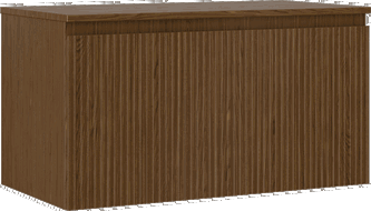 Mexen Rivel szafka łazienkowa podumywalkowa 90 cm z blatem, 1 szuflada, ryflowana , orzech  - 91A20-09047-1-BFC86