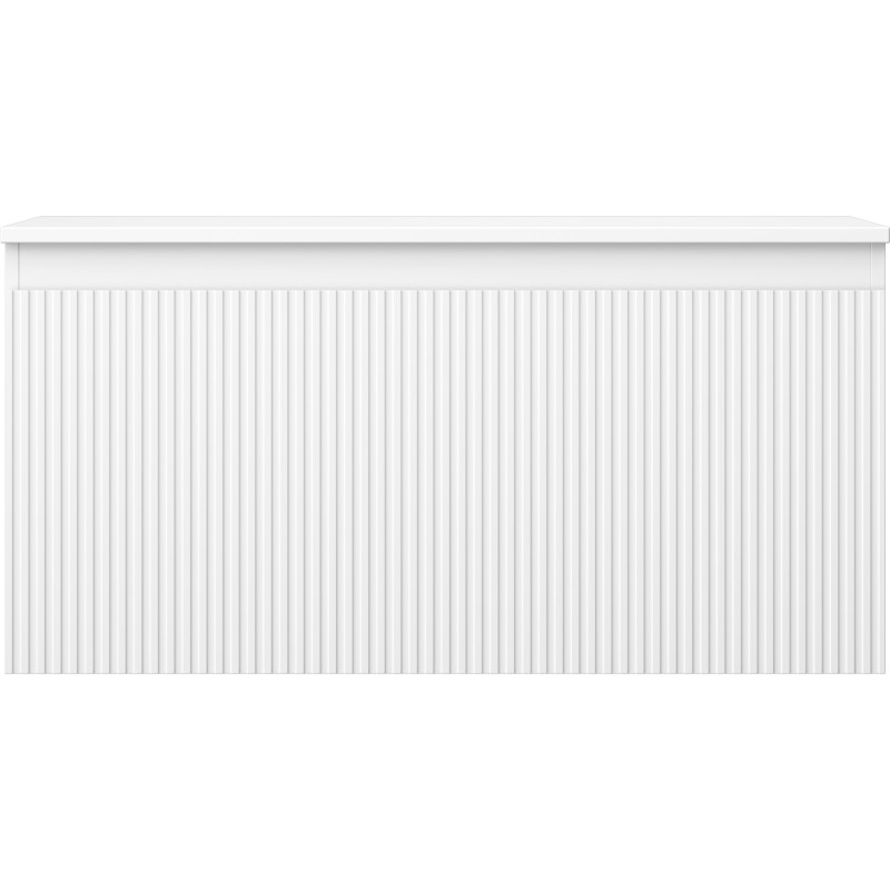 Mexen Rivel Badezimmerschrank 100 cm mit Waschtischplatte, 1 Schublade, geriffelt, weiß matt - 91A20-10047-1-BFC01