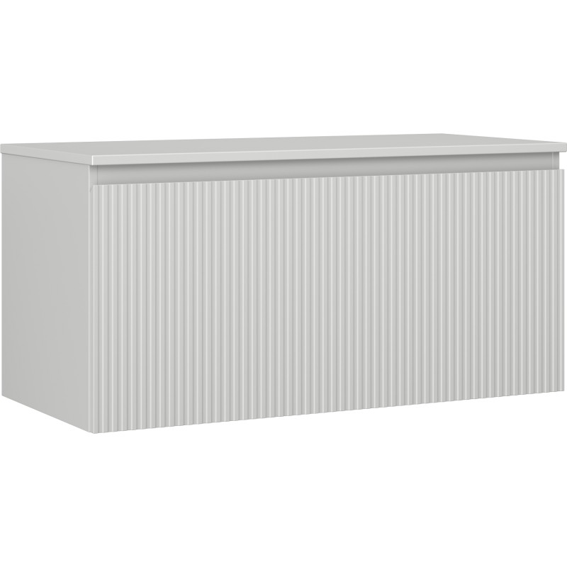 Mexen Rivel badkamerkast onder de wastafel 100 cm met blad, 1 lade, gegroefd, matgrijs - 91A20-10047-1-BFC62