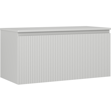 Mexen Rivel 100 cm Unterschrank mit Arbeitsplatte, 1 Schublade, gerillt, grau matt - 91A20-10047-1-BFC62