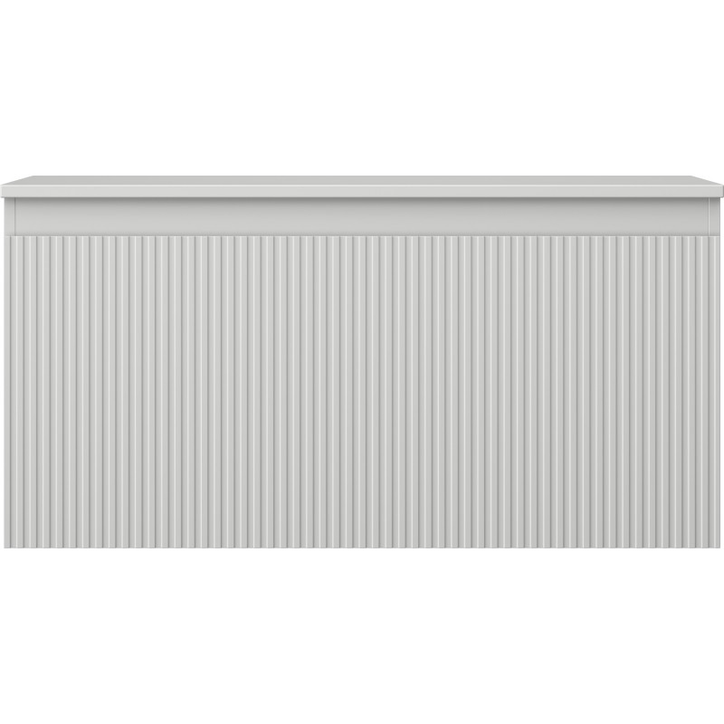 Mexen Rivel Badezimmerschrank unter Waschbecken 100 cm mit Arbeitsplatte, 1 Schublade, geriffelt, grau matt
