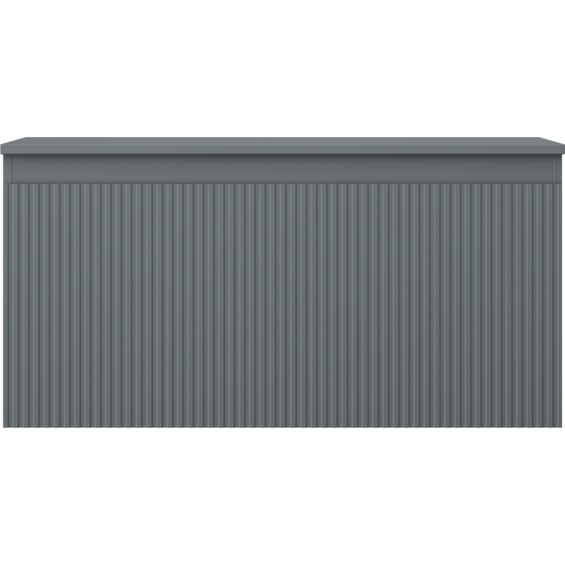 Mexen Rivel bathroom vanity unit 100 cm with countertop, 1 drawer, fluted, matte graphite - 91A20-10047-1-BFC66