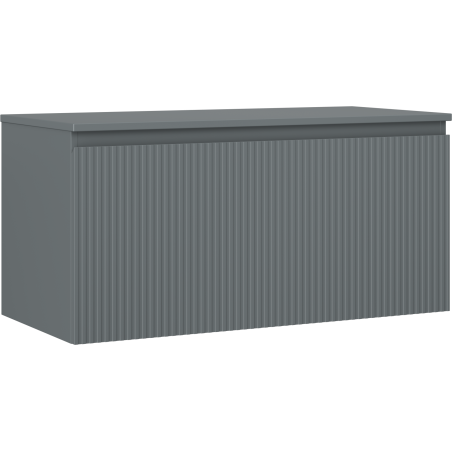 Mexen Rivel 100 cm Waschtischunterschrank mit Arbeitsplatte, 1 Schublade, gerillt, Graphit Matt - 91A20-10047-1-BFC66
