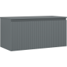 Mexen Rivel armoire de salle de bain sous lavabo 100 cm avec plateau, 1 tiroir, rainurée, graphite mat - 91A20-10047-1-BFC66