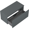 Mexen Rivel mueble de baño con lavabo de 100 cm con encimera, 1 cajón, acanalado, grafito mate - 91A20-10047-1-BFC66