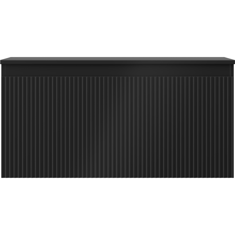 Mexen Rivel armario de baño bajo lavabo 100 cm con encimera, 1 cajón, ranurado, negro mate - 91A20-10047-1-BFC71