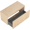 Mexen Rivel Badezimmerschrank für Waschtisch 100 cm mit Arbeitsplatte, 1 Schublade, geriffelt, Eiche - 91A20-10047-1-BFC81