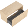 Mexen Rivel bathroom cabinet under sink 100 cm with countertop, 1 drawer, grooved, oak - 91A20-10047-1-BFC81