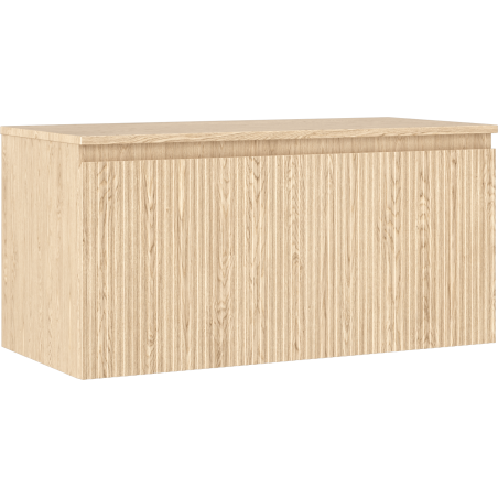 Mexen Rivel szafka łazienkowa podumywalkowa 100 cm z blatem, 1 szuflada, ryflowana , dąb - 91A20-10047-1-BFC81
