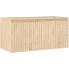 Mexen Rivel Badezimmerschrank unter Waschbecken 100 cm mit Ablage, 1 Schublade, geriffelt, Eiche - 91A20-10047-1-BFC81
