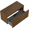 Mexen Rivel bathroom cabinet under sink 100 cm with countertop, 1 drawer, grooved, walnut - 91A20-10047-1-BFC86