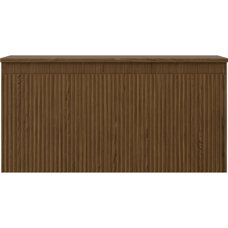 Mexen Rivel bathroom cabinet under sink 100 cm with countertop, 1 drawer, grooved, walnut - 91A20-10047-1-BFC86