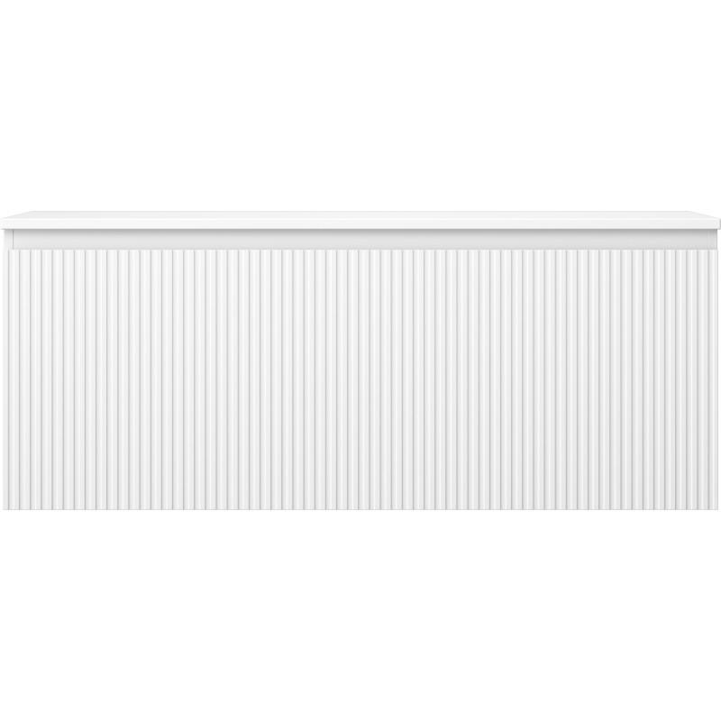 Mexen Rivel armoire de salle de bains sous lavabo 120 cm avec plateau, 1 tiroir, rainurée, blanc mat - 91A20-12047-1-BFC01
