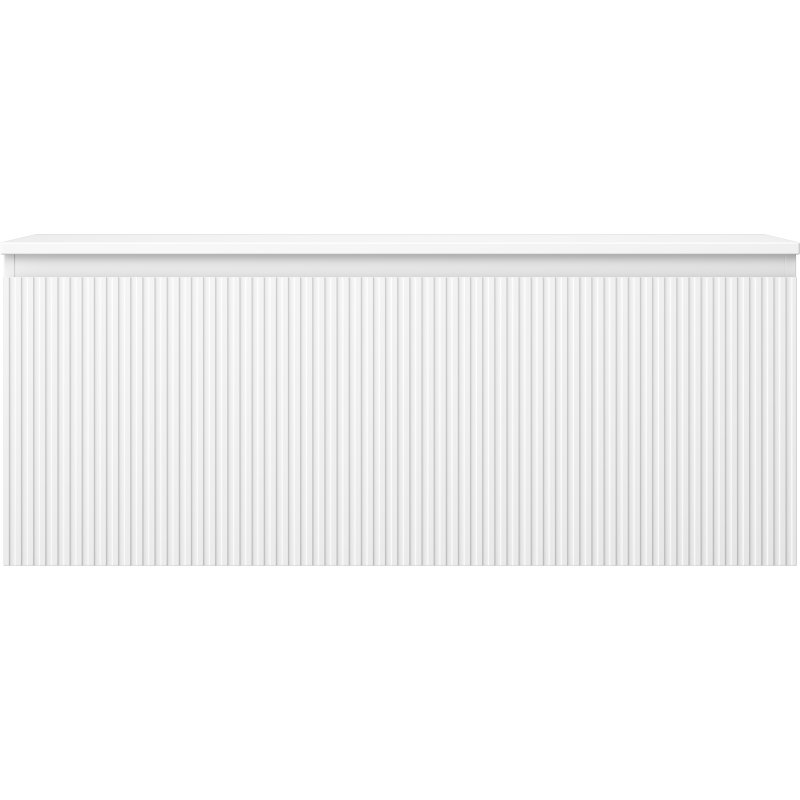 Mexen Rivel gabinete de baño bajo lavabo de 120 cm con encimera, 1 cajón, ranurado, blanco mate - 91A20-12047-1-BFC01