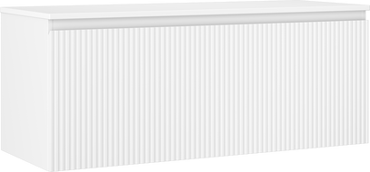 Mexen Rivel badkamerkast voor wastafel 120 cm met blad, 1 lade, geribbeld, mat wit - 91A20-12047-1-BFC01