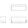 Mexen Rivel meuble de salle de bain sous-vasque 120 cm avec plateau, 1 tiroir, rainuré, blanc mat - 91A20-12047-1-BFC01