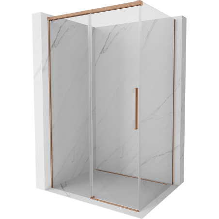 Mexen Rox cabine de douche coulissante 145 x 80 cm, transparent, cuivre brossé - 8C2-145-080-65-00